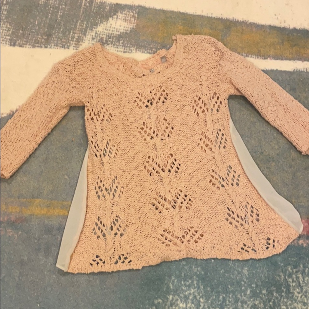 Anthro Knitted & Knotted lightweight Pink Sweater